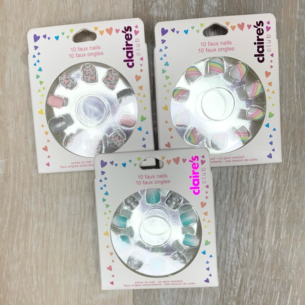 Girls press on nails multi
